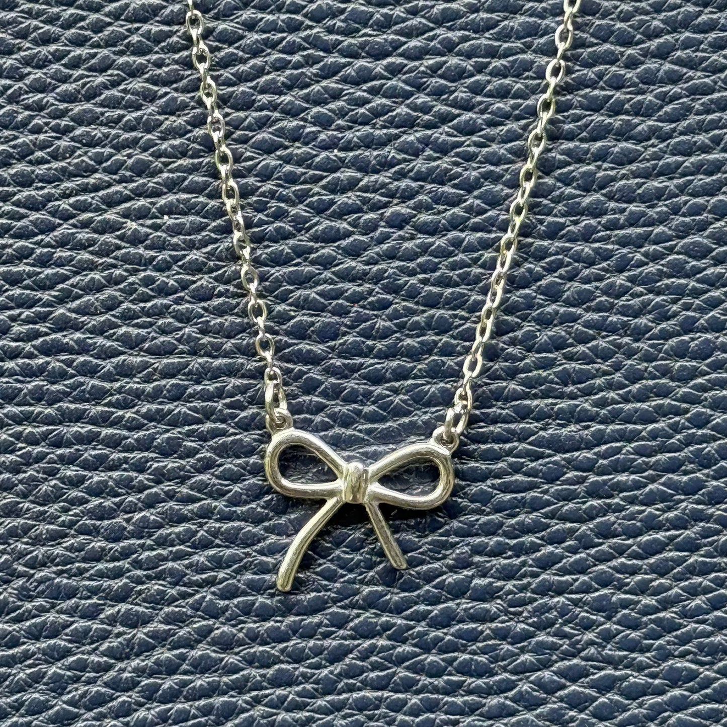 Silver Bow Necklace